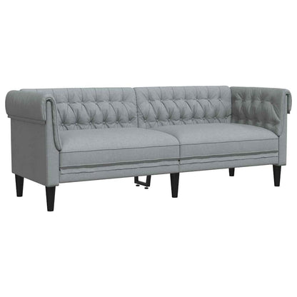 vidaXL Wohnzimmer Couch 2 pcs Hellgrau Stoff