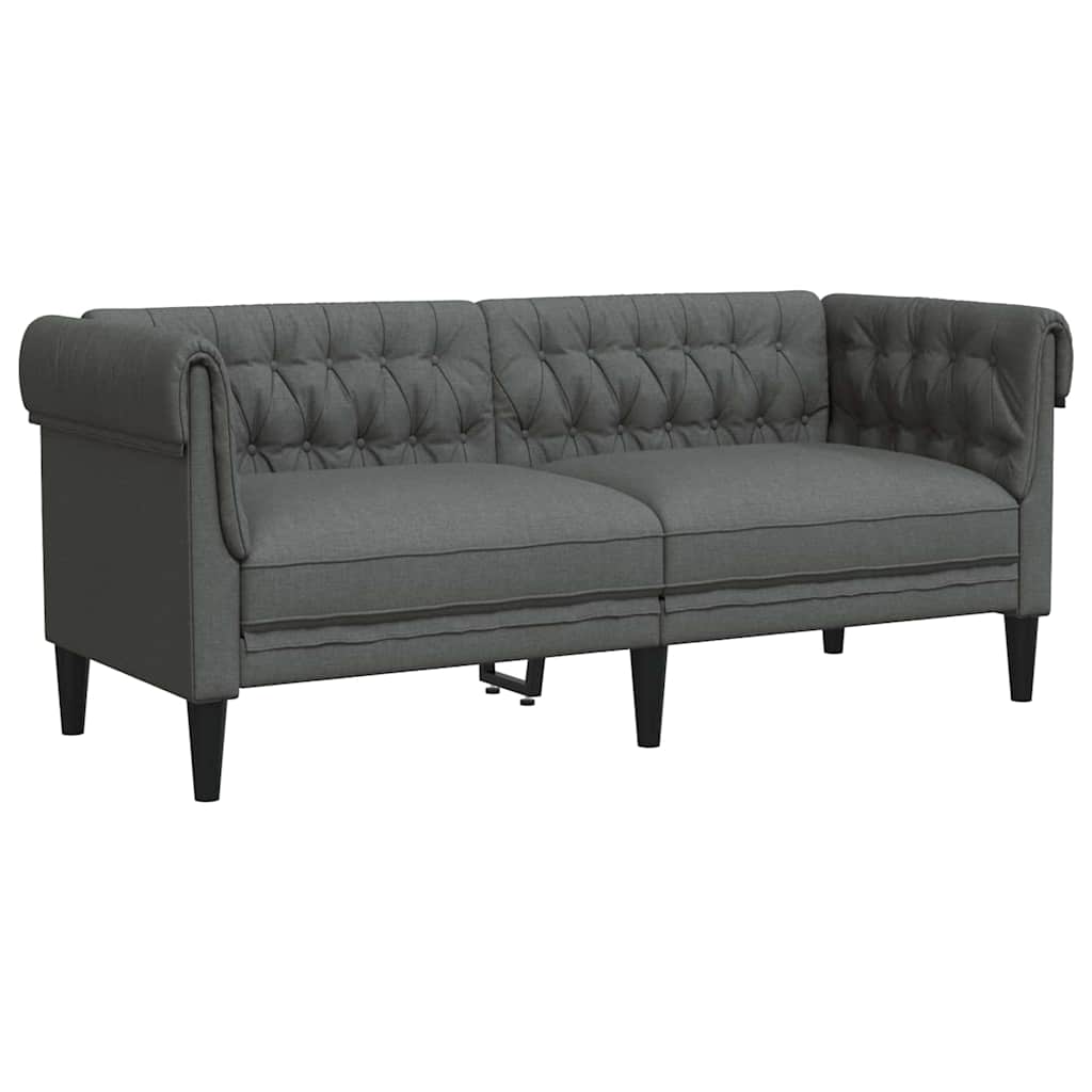 vidaXL Wohnzimmer Couch 2 pcs Dunkelgrau Stoff