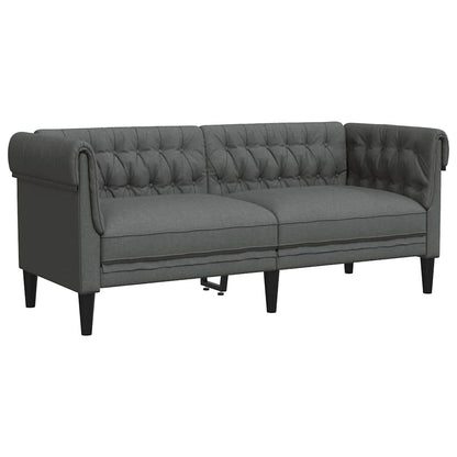vidaXL Wohnzimmer Couch 2 pcs Dunkelgrau Stoff