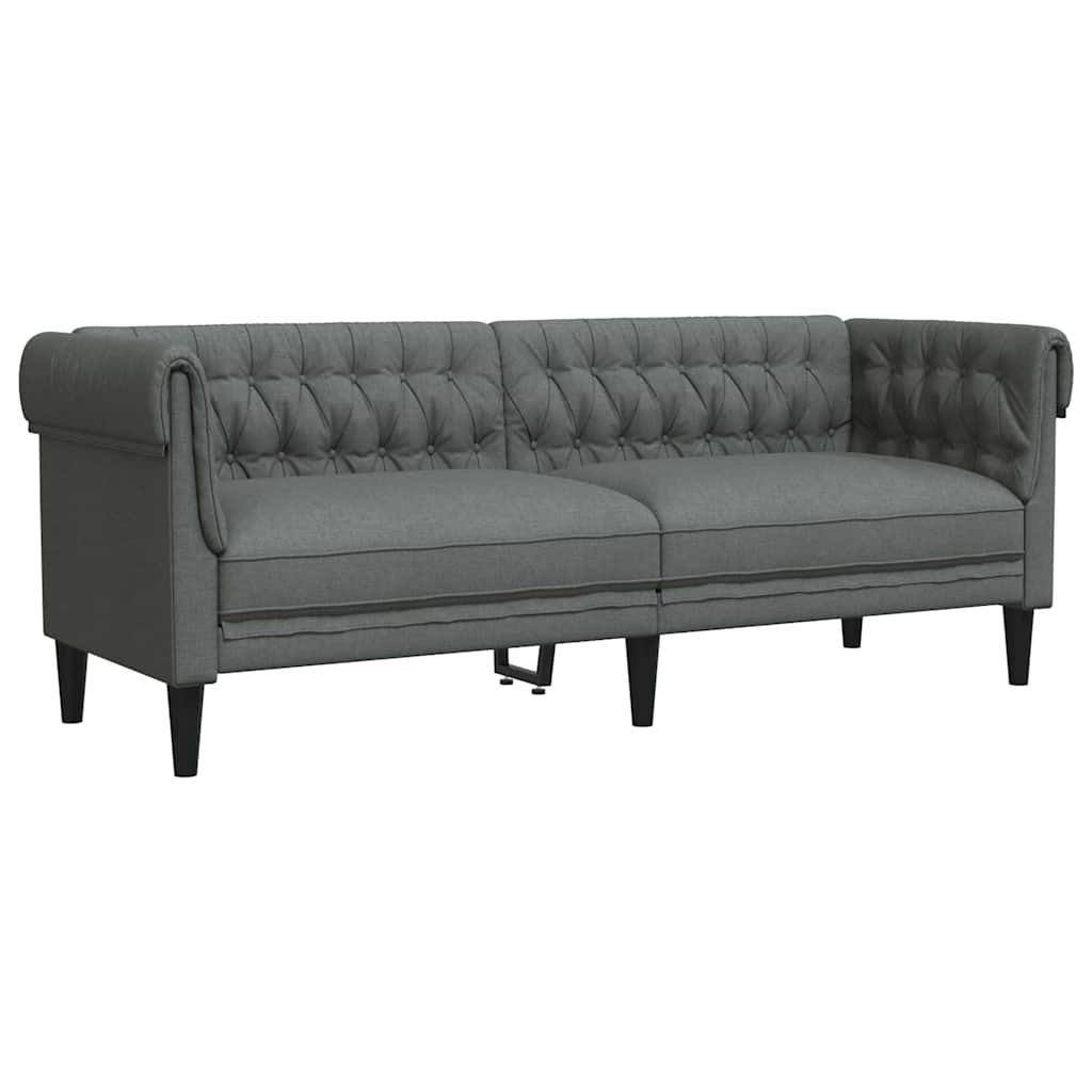 vidaXL Wohnzimmer Couch 2 pcs Dunkelgrau Stoff