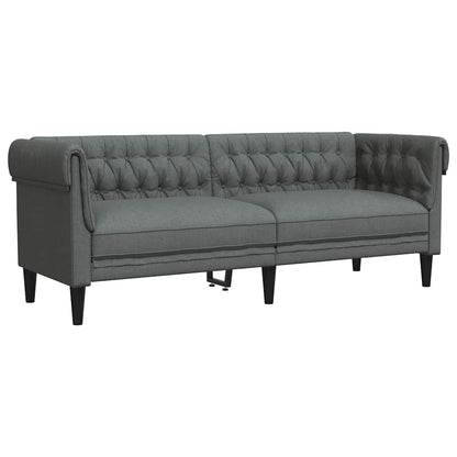 vidaXL Wohnzimmer Couch 2 pcs Dunkelgrau Stoff