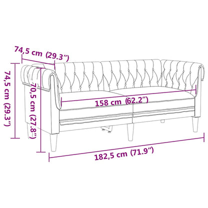 vidaXL Wohnzimmer Couch 2 pcs Dunkelgrau Stoff
