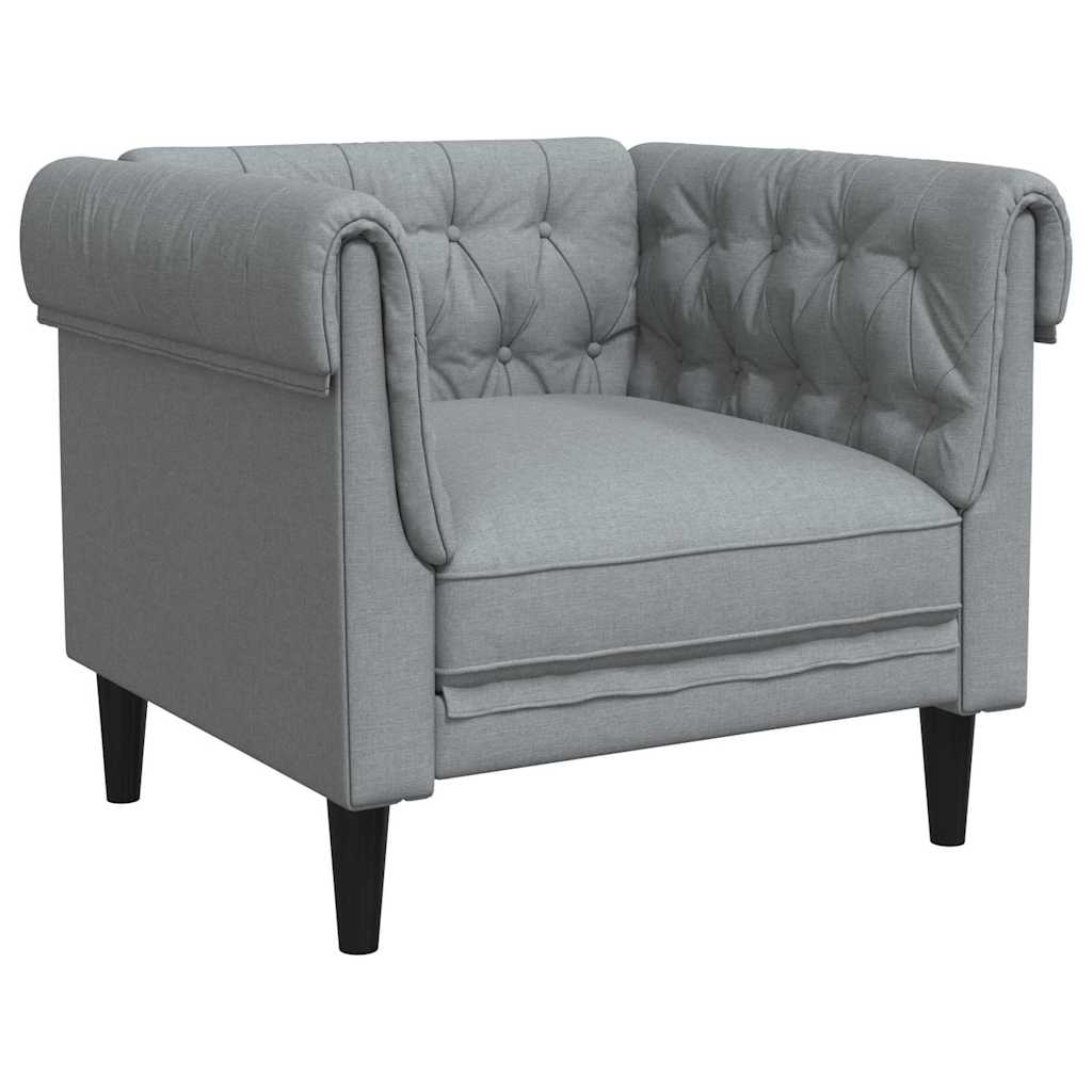 vidaXL Wohnzimmer Couch 3 pcs Hellgrau Stoff