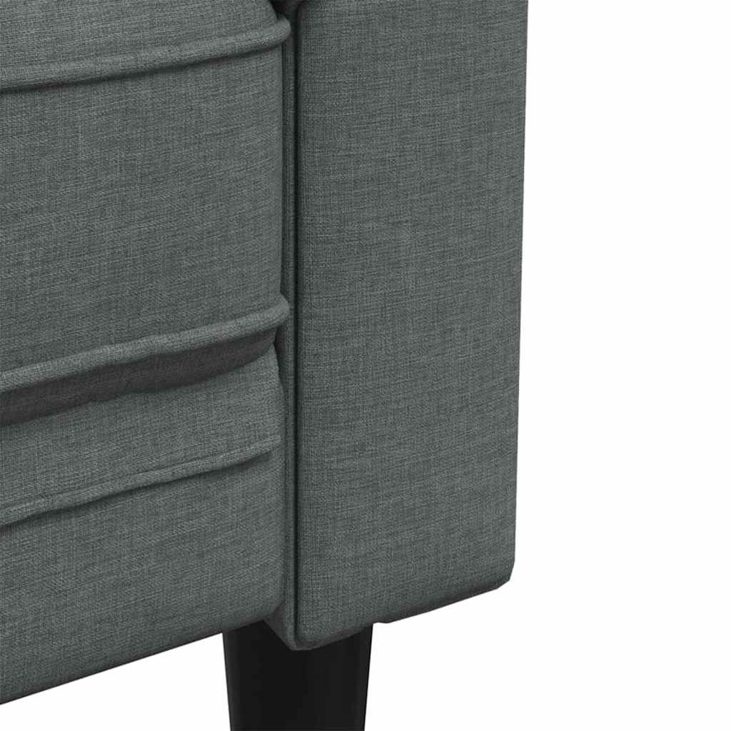 vidaXL Wohnzimmer Couch 3 pcs Dunkelgrau Stoff