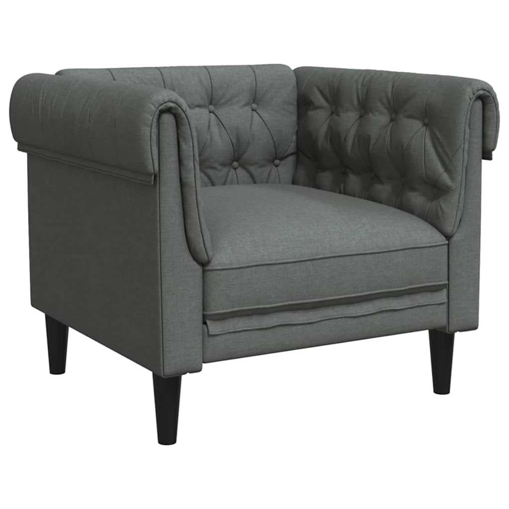 vidaXL Wohnzimmer Couch 3 pcs Dunkelgrau Stoff