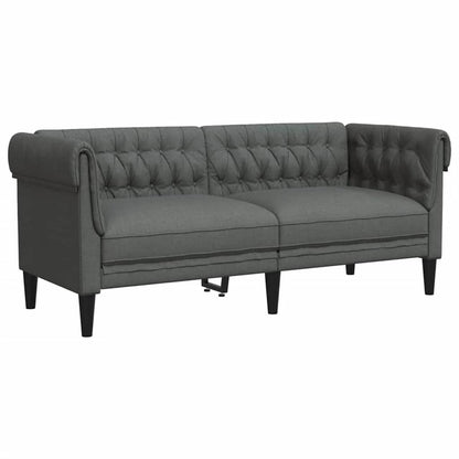 vidaXL Wohnzimmer Couch 3 pcs Dunkelgrau Stoff