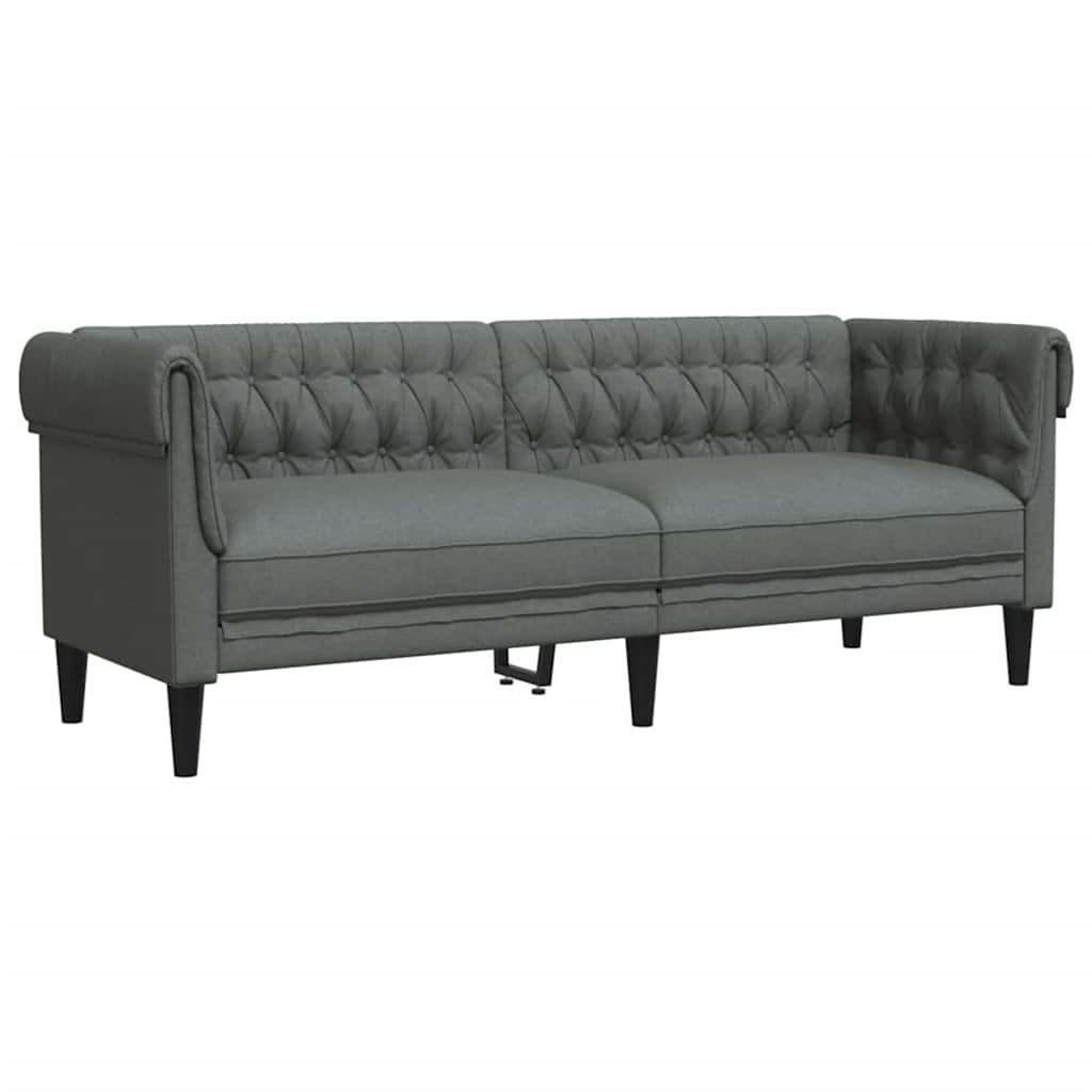 vidaXL Wohnzimmer Couch 3 pcs Dunkelgrau Stoff