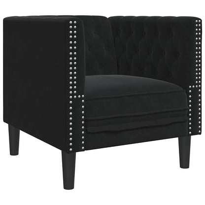vidaXL Wohnzimmer Couch 3 pcs Schwarz 194 x 74,5 x 70,5 cm Samt