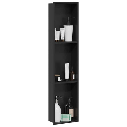 vidaXL Duschnische Schwarz 90 x 20 x 9,5 cm Edelstahl