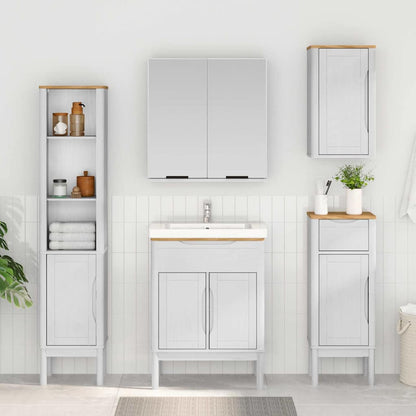 vidaXL Badezimmer-Wandschrank mit Regal FLORO Weiß 35 x 30 x 60 cm