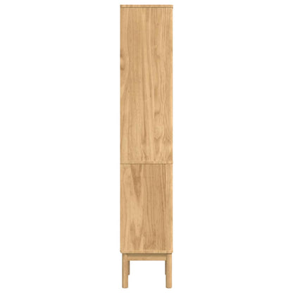 vidaXL Bad hoher Schrank mit Regal FLORO Wachsbraun 35 x 30 x 160 cm