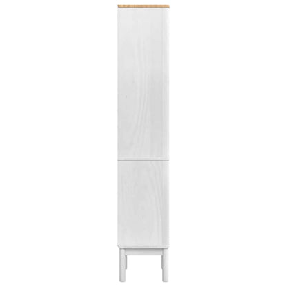 vidaXL Bad hoher Schrank FLORO Weiß 35 x 30 x 160 cm Massivholz Kiefer