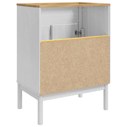 vidaXL Waschbeckenschrank mit Regal mit Tür FLORO Weiß 60 x 40 x 80 cm