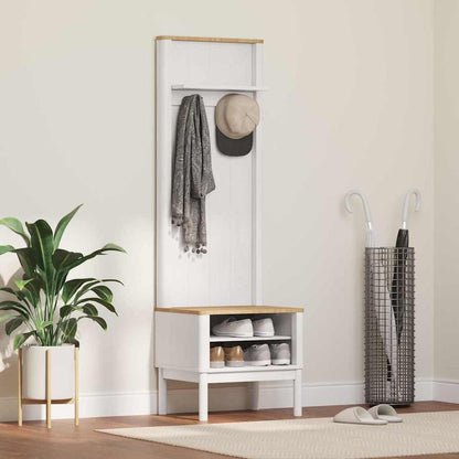 Flurschrank FLORO Weiß 50 x 40 x 158 cm Massivholz Kiefer