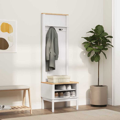 Flurschrank FLORO Weiß 50 x 40 x 158 cm Massivholz Kiefer