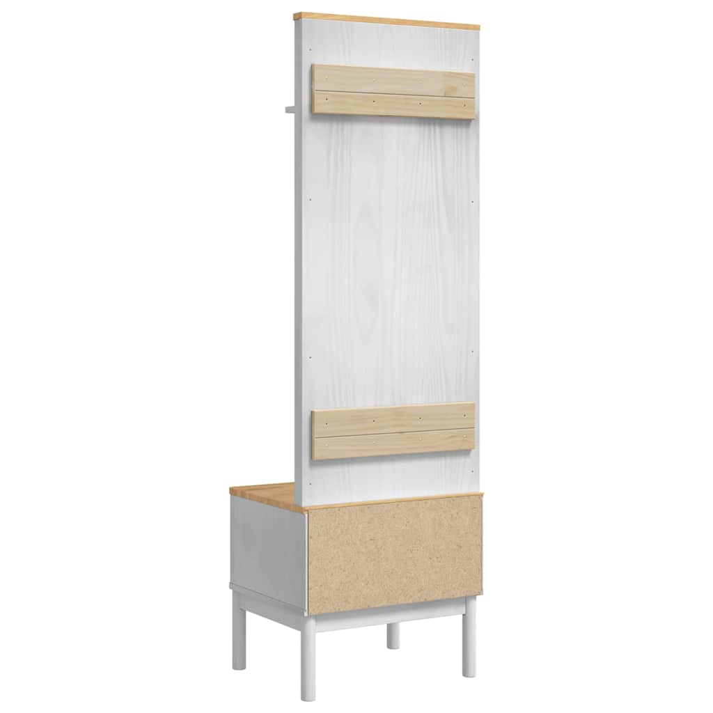 Flurschrank FLORO Weiß 50 x 40 x 158 cm Massivholz Kiefer