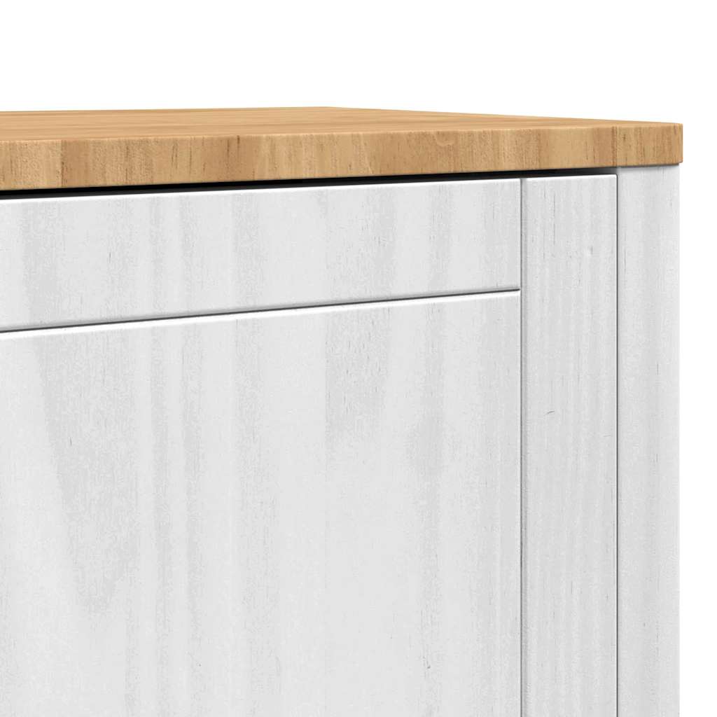 vidaXL Sideboard FLORO Weiß 70 x 30 x 70,5 cm Massivholz Kiefer