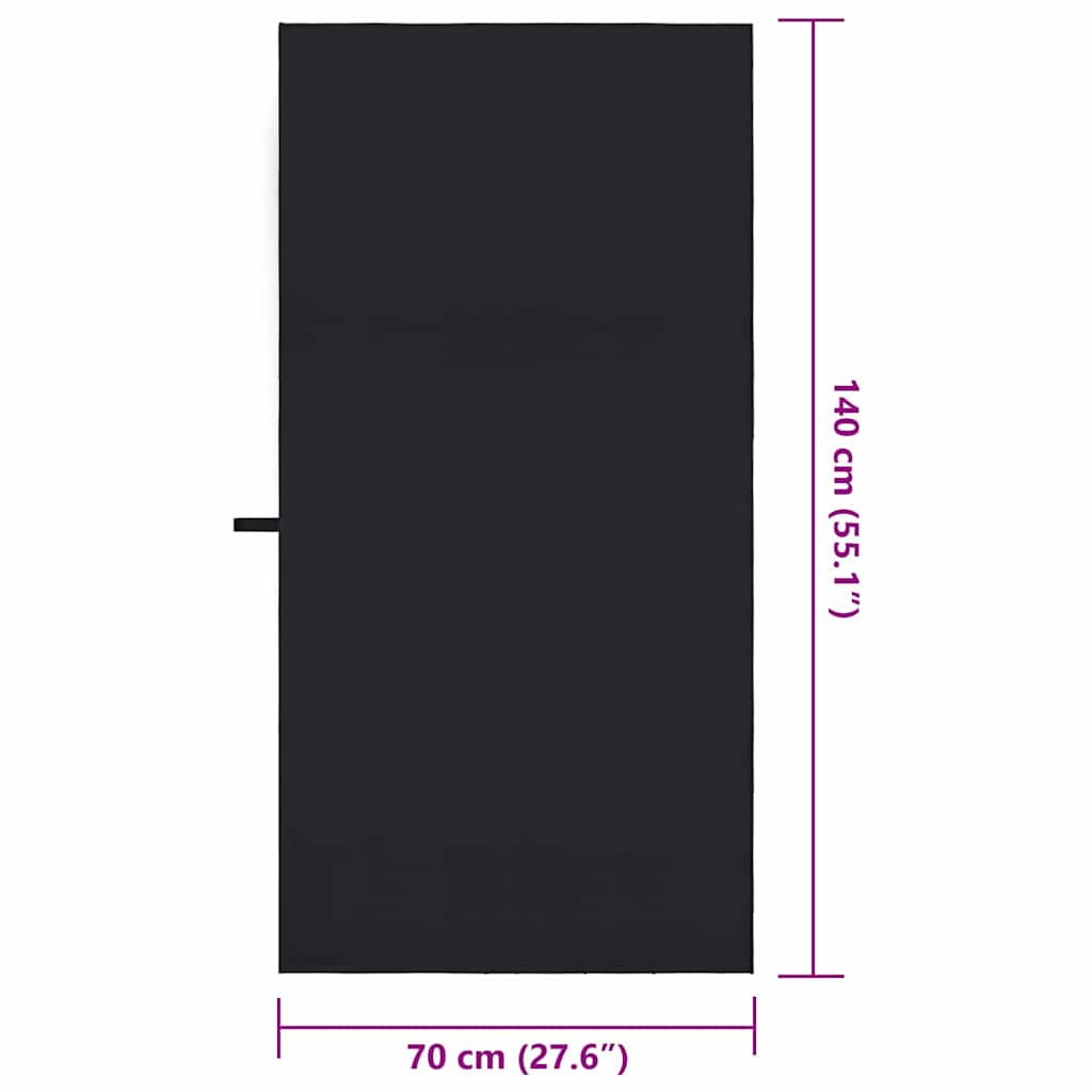 Sporthandtücher 2 pcs Schwarz 140 x 70 cm