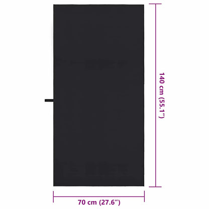 Sporthandtücher 2 pcs Schwarz 140 x 70 cm