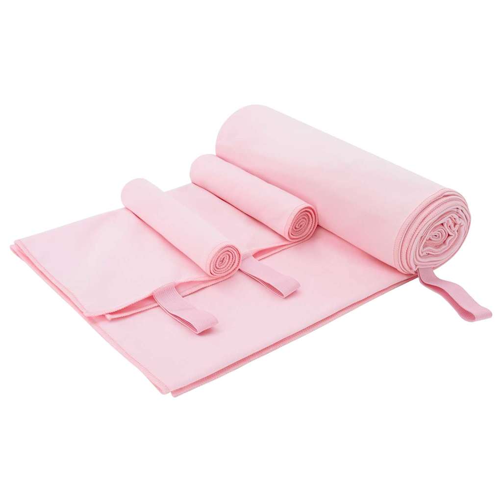 Sporthandtuch Set 3 pcs Rosa Polyester und Polyamid