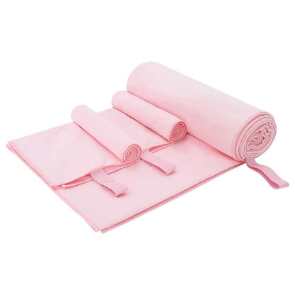 Sporthandtuch Set 3 pcs Rosa Polyester und Polyamid
