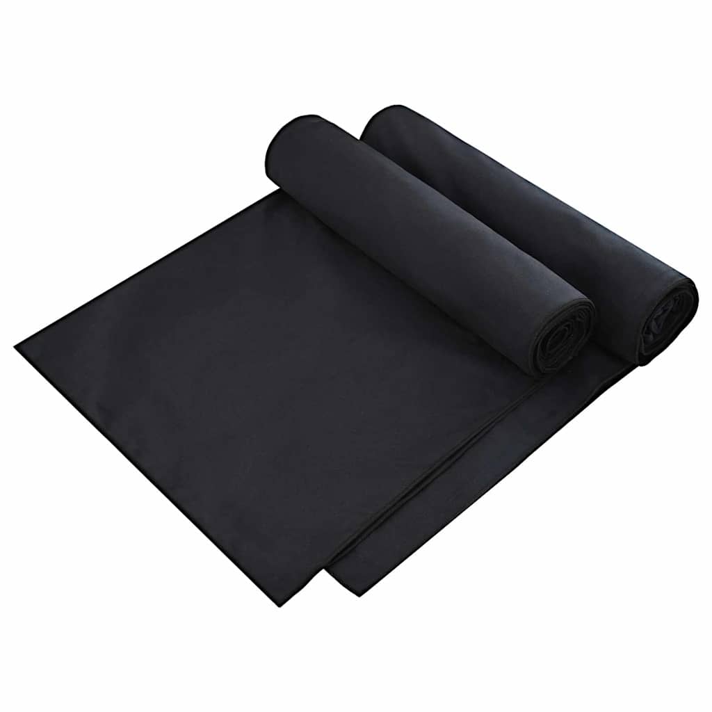 Sonnenliege-Tücher 2 pcs Schwarz 210 x 75 cm