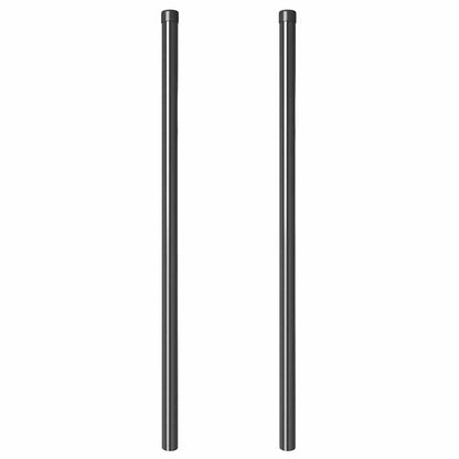 Zaunpfosten 2 pcs Grau 110 cm Pulverbeschichteter Stahl
