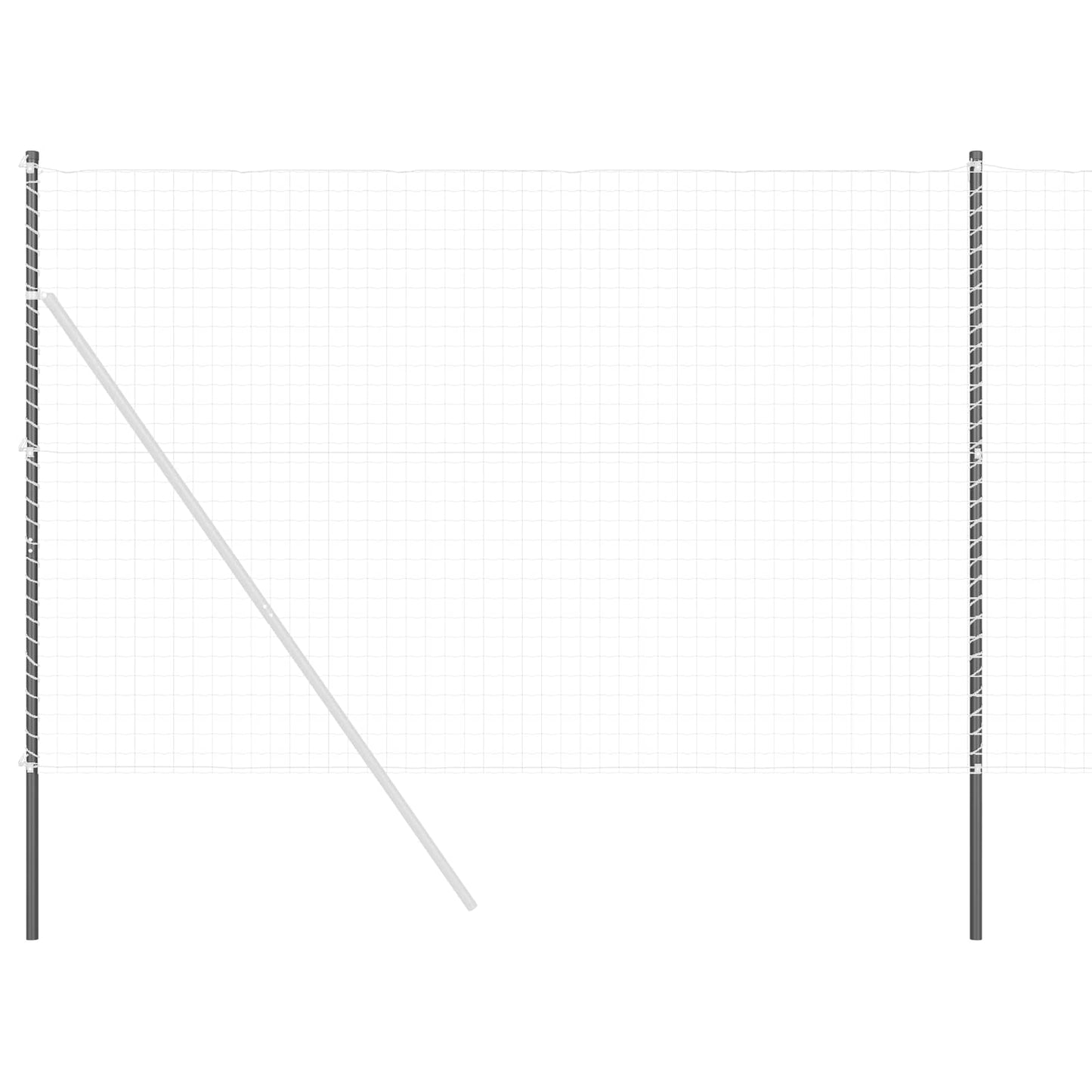 Zaunpfosten 2 pcs Grau Pulverbeschichteter Stahl