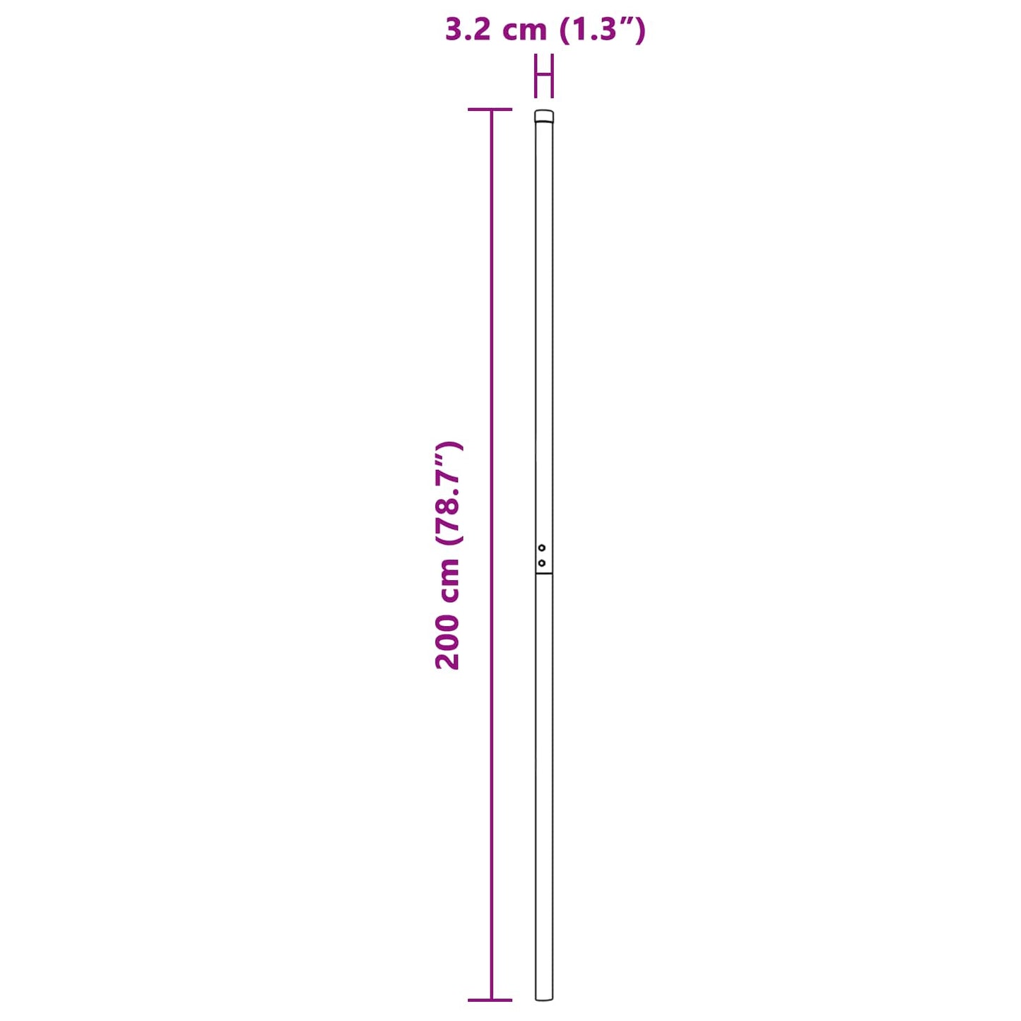 Zaunpfosten 2 pcs Grau Pulverbeschichteter Stahl