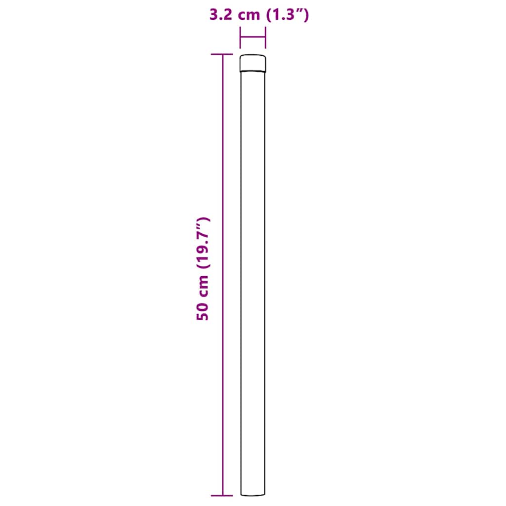 Zaunpfosten 12 pcs Silber 50 cm Pulverbeschichteter Stahl