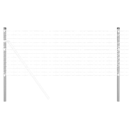 Zaunpfosten 12 pcs Silber 100 cm Pulverbeschichteter Stahl