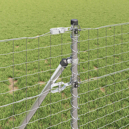 Zaunpfosten 12 pcs Silber 110 cm Pulverbeschichteter Stahl