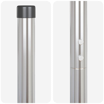 Zaunpfosten 2 pcs Silber Pulverbeschichteter Stahl