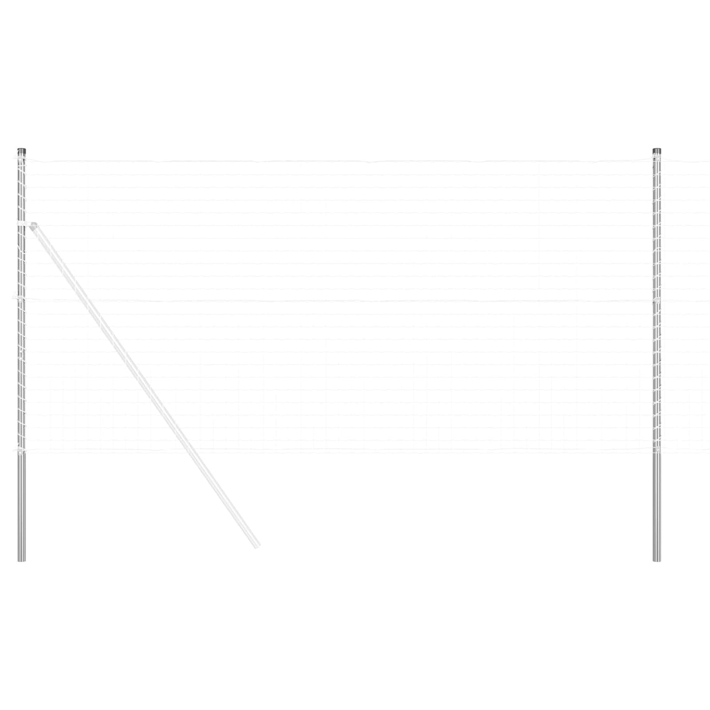 Zaunpfosten 2 pcs Silber Pulverbeschichteter Stahl