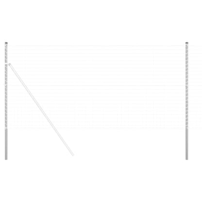 Zaunpfosten 2 pcs Silber Pulverbeschichteter Stahl