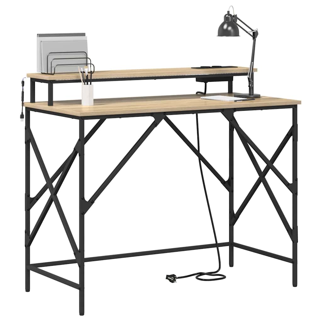 vidaXL Schreibtisch Sonoma-Eiche 100 x 50 x 86,5 cm Holzwerkstoff