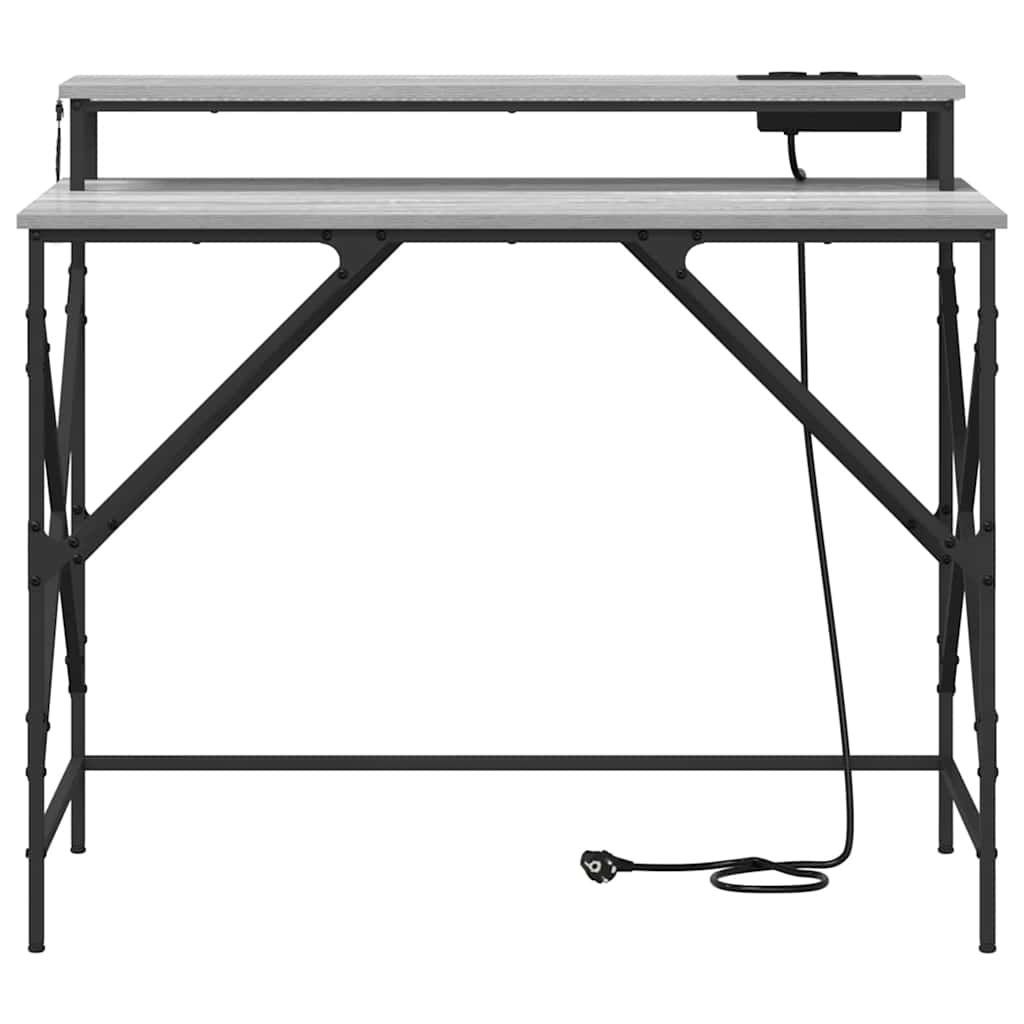 vidaXL Schreibtisch Graues Sonoma 100 x 50 x 86,5 cm Holzwerkstoff