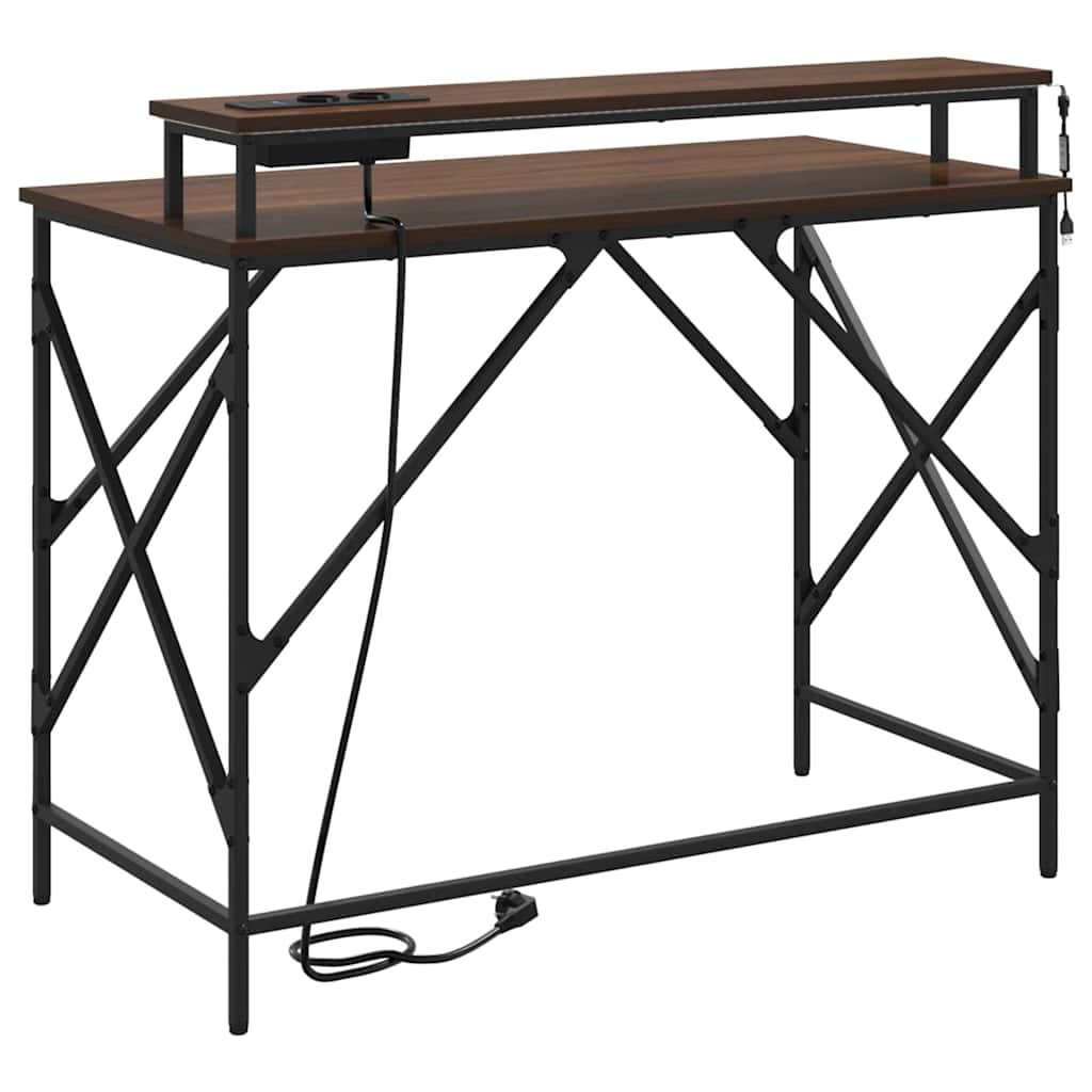 Schreibtisch mit Regal Braun Eichen-Optik 100 x 50 x 86,5 cm