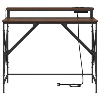 Schreibtisch mit Regal Braun Eichen-Optik 100 x 50 x 86,5 cm