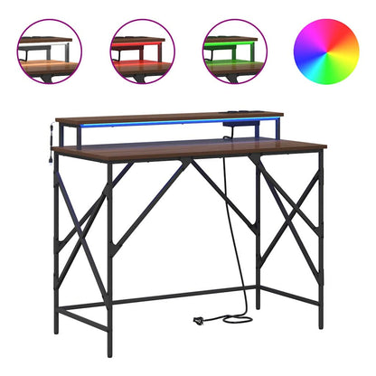 Schreibtisch mit Regal Braun Eichen-Optik 100 x 50 x 86,5 cm