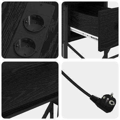 vidaXL Schreibtisch mit Regal Schwarz Eichen-Optik 120 x 79 x 86,5 cm
