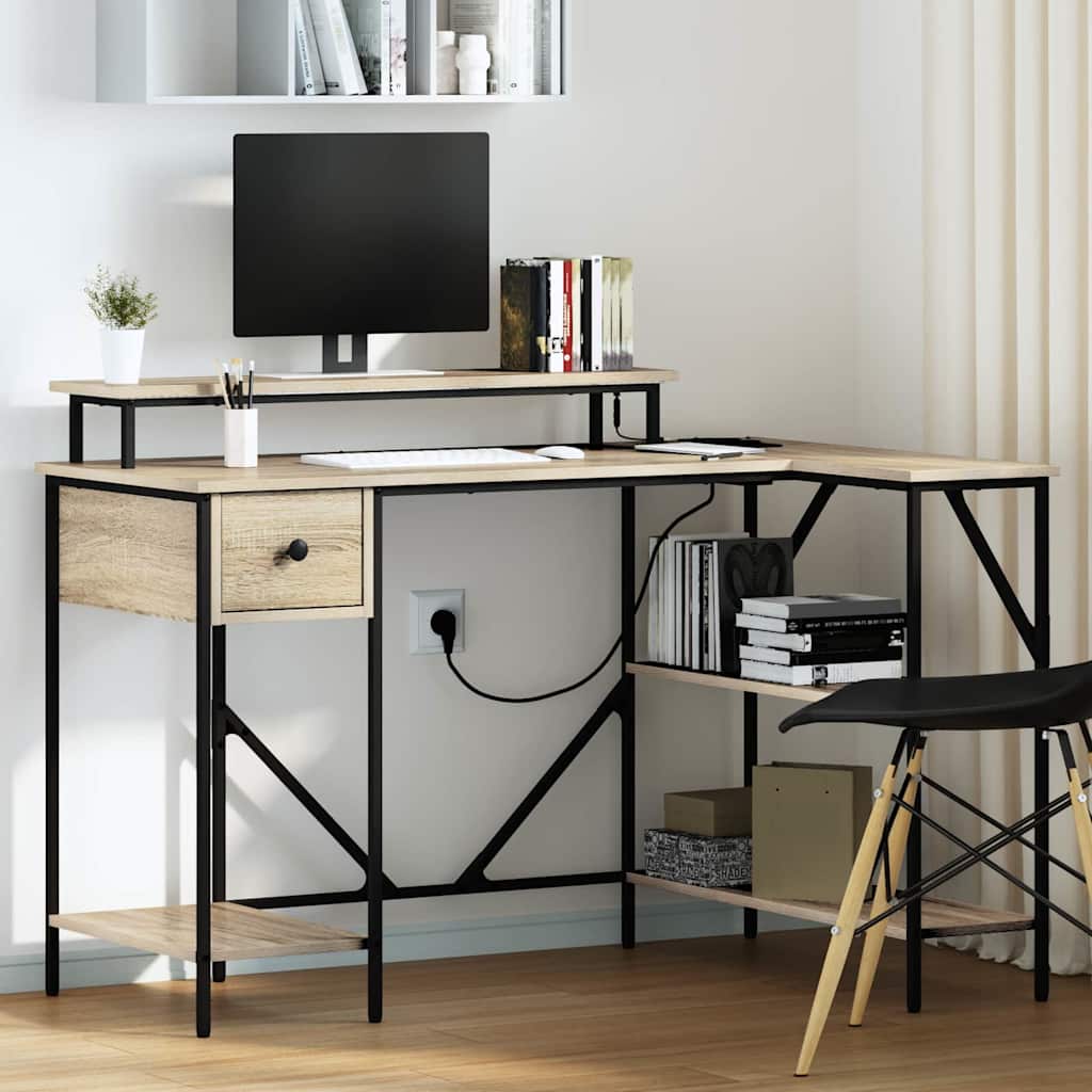 vidaXL Schreibtisch Sonoma-Eiche 120 x 79 x 86,5 cm Holzwerkstoff