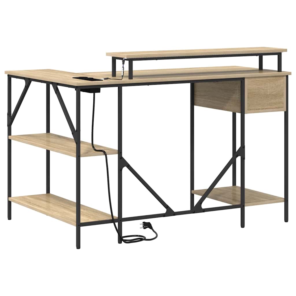 vidaXL Schreibtisch Sonoma-Eiche 120 x 79 x 86,5 cm Holzwerkstoff