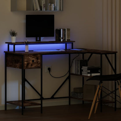 vidaXL Schreibtisch Geräucherte Eiche 120 x 79 x 86,5 cm Holzwerkstoff