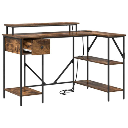 vidaXL Schreibtisch Geräucherte Eiche 120 x 79 x 86,5 cm Holzwerkstoff