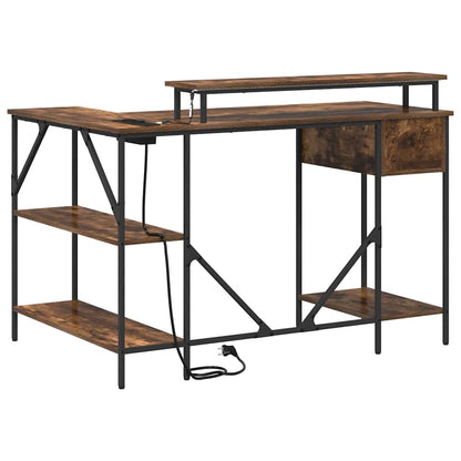 vidaXL Schreibtisch Geräucherte Eiche 120 x 79 x 86,5 cm Holzwerkstoff