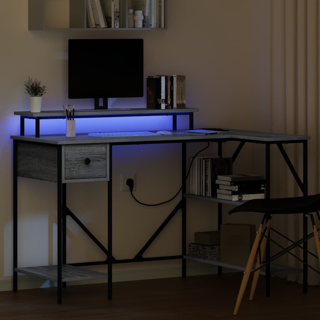 vidaXL Schreibtisch Graues Sonoma 120 x 79 x 86,5 cm Holzwerkstoff