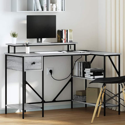 vidaXL Schreibtisch Graues Sonoma 120 x 79 x 86,5 cm Holzwerkstoff