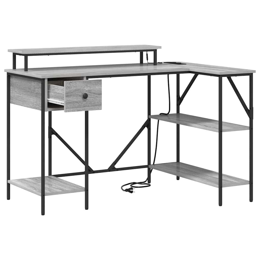 vidaXL Schreibtisch Graues Sonoma 120 x 79 x 86,5 cm Holzwerkstoff