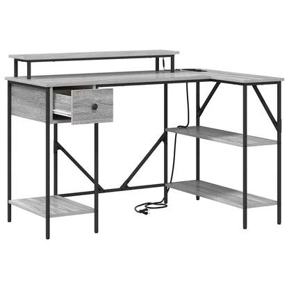 vidaXL Schreibtisch Graues Sonoma 120 x 79 x 86,5 cm Holzwerkstoff